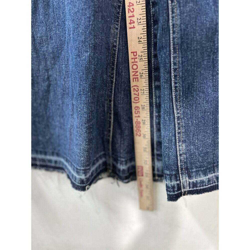 French Cuff Denim‎ Skirt Womens 12 Maxi Faded Western Boho Rockabilly - Picture 6 of 11